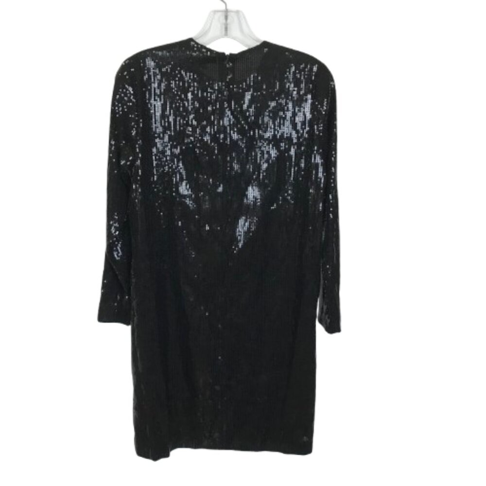 NWT Brooks Brothers Womens Size 2 Black Crew Neck Full Sequin Shift Dress NEW